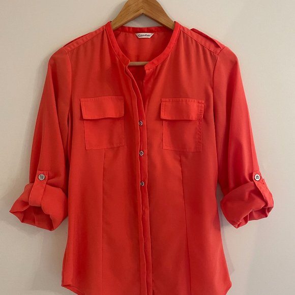 Calvin Klein Coral Button down shirt - Picture 3 of 6